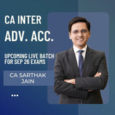 CA Inter Sep 26 Exams | Advance Accounts By CA Sarthak Jain | Live Regular Batch